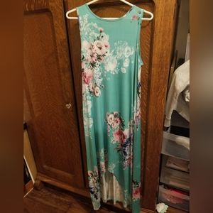 Teal floral dress